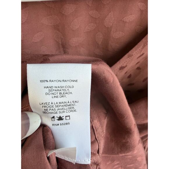 Express Mauve Peplum Blouse L Long Sleeve Flowy V-Neck Top - Picture 5 of 7